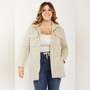 Manhattan Winter Full Size Quilted Longline Shacket